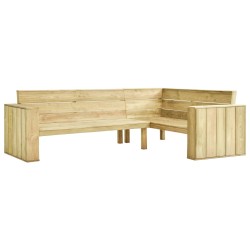 vidaXL Panca Angolare Giardino e Cuscini 239cm Legno Pino Impregnato