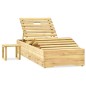 vidaXL Lettino da Giardino con Tavolino Cuscino Legno Pino Impregnato vidaXL Lettino da Giardino con Tavolino Cuscino Legno Pino Impregnato
