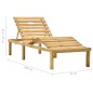 vidaXL Lettino da Giardino con Tavolino Cuscino Legno Pino Impregnato vidaXL Lettino da Giardino con Tavolino Cuscino Legno Pino Impregnato