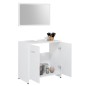vidaXL Set Mobili da Bagno 3 pz Bianco in Truciolato vidaXL Set Mobili da Bagno 3 pz Bianco in Truciolato