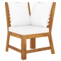 vidaXL Set Divani da Giardino 5 pz con Cuscini Crema in Legno Acacia vidaXL Set Divani da Giardino 5 pz con Cuscini Crema in Legno Acacia