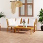 vidaXL Set Divani da Giardino 4 pz con Cuscini Crema in Legno Acacia vidaXL Set Divani da Giardino 4 pz con Cuscini Crema in Legno Acacia
