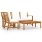 vidaXL Set Divani da Giardino 4 pz con Cuscini Crema in Legno Acacia vidaXL Set Divani da Giardino 4 pz con Cuscini Crema in Legno Acacia