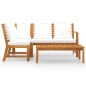 vidaXL Set Divani da Giardino 4 pz con Cuscini Crema in Legno Acacia vidaXL Set Divani da Giardino 4 pz con Cuscini Crema in Legno Acacia