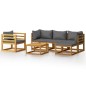 vidaXL Set Divani da Giardino 6 pz con Cuscini in Massello di Acacia vidaXL Set Divani da Giardino 6 pz con Cuscini in Massello di Acacia
