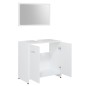 vidaXL Set Mobili da Bagno 4 pz Bianco in Legno Multistrato vidaXL Set Mobili da Bagno 4 pz Bianco in Legno Multistrato