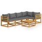 vidaXL Set Divani da Giardino 6 pz con Cuscini in Massello di Acacia vidaXL Set Divani da Giardino 6 pz con Cuscini in Massello di Acacia