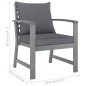 vidaXL Set Divani da Giardino 5 pz con Cuscini in Legno Acacia Grigio
