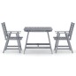 vidaXL Set da Pranzo da Giardino 3 pz Legno Massello di Acacia Grigio