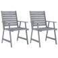vidaXL Set da Pranzo da Giardino 3 pz Legno Massello di Acacia Grigio