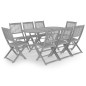 vidaXL Set da Pranzo per Giardino 9 pz Legno Massello di Acacia Grigio vidaXL Set da Pranzo per Giardino 9 pz Legno Massello di Acacia Grigio