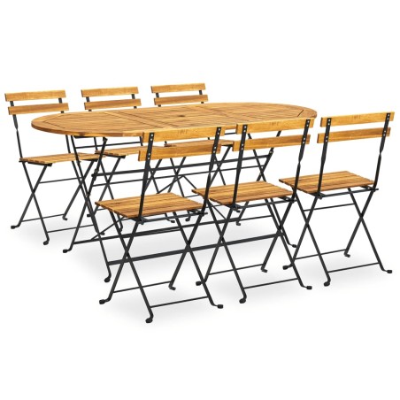 vidaXL Set da Pranzo da Giardino 7 pz in Legno Massello di Acacia
