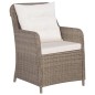 vidaXL Set da Pranzo da Giardino 9 pz con Cuscini Polyrattan Marrone vidaXL Set da Pranzo da Giardino 9 pz con Cuscini Polyrattan Marrone