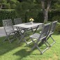 vidaXL Set da Pranzo per Giardino 5 pz Legno Massello di Acacia Grigio vidaXL Set da Pranzo per Giardino 5 pz Legno Massello di Acacia Grigio