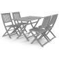 vidaXL Set da Pranzo per Giardino 5 pz Legno Massello di Acacia Grigio vidaXL Set da Pranzo per Giardino 5 pz Legno Massello di Acacia Grigio