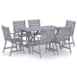 vidaXL Set Pranzo da Giardino 7 pz in Legno Massello di Acacia Grigio vidaXL Set Pranzo da Giardino 7 pz in Legno Massello di Acacia Grigio