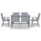 vidaXL Set Pranzo da Giardino 7 pz in Legno Massello di Acacia Grigio vidaXL Set Pranzo da Giardino 7 pz in Legno Massello di Acacia Grigio