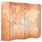 Paravento Pieghevole 228x170 cm Stampa Mappa del Mondo Giallo Paravento Pieghevole 228x170 cm Stampa Mappa del Mondo Giallo