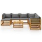 vidaXL Set Divani da Giardino 9 pz con Cuscini in Massello di Acacia vidaXL Set Divani da Giardino 9 pz con Cuscini in Massello di Acacia