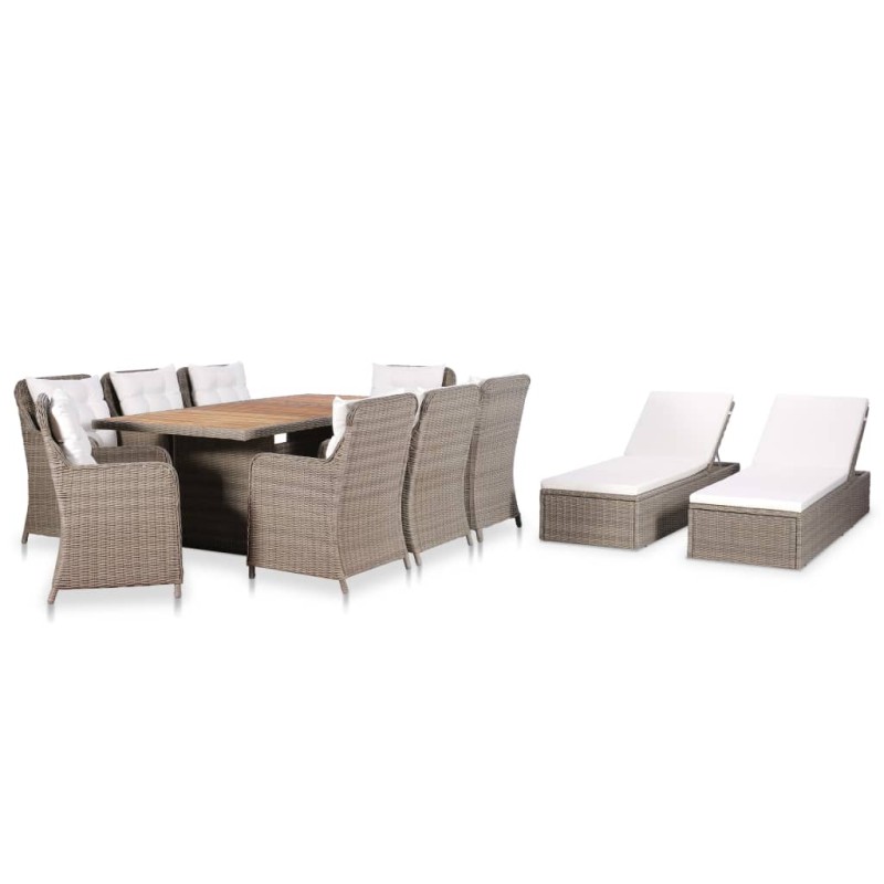 vidaXL Set da Pranzo da Giardino 11 pz in Polyrattan vidaXL Set da Pranzo da Giardino 11 pz in Polyrattan