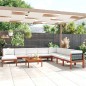 vidaXL Set Divani da Giardino 9 pz con Cuscini Crema Massello Acacia vidaXL Set Divani da Giardino 9 pz con Cuscini Crema Massello Acacia