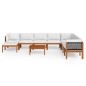 vidaXL Set Divani da Giardino 9 pz con Cuscini Crema Massello Acacia vidaXL Set Divani da Giardino 9 pz con Cuscini Crema Massello Acacia