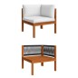 vidaXL Set Divani da Giardino 9 pz con Cuscini Crema Massello Acacia vidaXL Set Divani da Giardino 9 pz con Cuscini Crema Massello Acacia