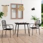 vidaXL Set da Pranzo da Esterni 3 pz in Corda di Cotone e Acciaio Nero vidaXL Set da Pranzo da Esterni 3 pz in Corda di Cotone e Acciaio Nero
