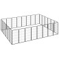 Box Cani 28 Pannelli Nero 50x100 cm Acciaio Verniciato Polvere Box Cani 28 Pannelli Nero 50x100 cm Acciaio Verniciato Polvere