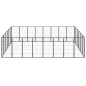 Box Cani 28 Pannelli Nero 50x100 cm Acciaio Verniciato Polvere Box Cani 28 Pannelli Nero 50x100 cm Acciaio Verniciato Polvere