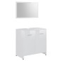 vidaXL Set Mobili da Bagno 3 pz Bianco Lucido in Truciolato vidaXL Set Mobili da Bagno 3 pz Bianco Lucido in Truciolato