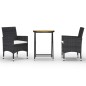 vidaXL Set da Bistrot per Giardino 3 pz in Polyrattan e Acacia Nero vidaXL Set da Bistrot per Giardino 3 pz in Polyrattan e Acacia Nero