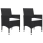 vidaXL Set da Bistrot per Giardino 3 pz in Polyrattan e Acacia Nero vidaXL Set da Bistrot per Giardino 3 pz in Polyrattan e Acacia Nero