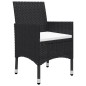 vidaXL Set da Bistrot per Giardino 3 pz in Polyrattan e Acacia Nero vidaXL Set da Bistrot per Giardino 3 pz in Polyrattan e Acacia Nero