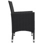 vidaXL Set da Bistrot per Giardino 3 pz in Polyrattan e Acacia Nero vidaXL Set da Bistrot per Giardino 3 pz in Polyrattan e Acacia Nero