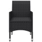 vidaXL Set da Bistrot per Giardino 3 pz in Polyrattan e Acacia Nero vidaXL Set da Bistrot per Giardino 3 pz in Polyrattan e Acacia Nero