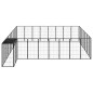 Box Cani 34 Pannelli Nero 50x100 cm Acciaio Verniciato Polvere Box Cani 34 Pannelli Nero 50x100 cm Acciaio Verniciato Polvere