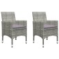 vidaXL Set Bistrot Giardino 3 pz Polyrattan e Vetro Temperato Grigio vidaXL Set Bistrot Giardino 3 pz Polyrattan e Vetro Temperato Grigio