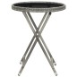 vidaXL Set Bistrot Giardino 3 pz Polyrattan e Vetro Temperato Grigio vidaXL Set Bistrot Giardino 3 pz Polyrattan e Vetro Temperato Grigio