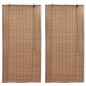 vidaXL Tende a Rullo in Bambù 2 pz Marroni 120x220 cm