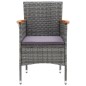 vidaXL Set Bistrot Giardino 3 pz Polyrattan e Vetro Temperato Grigio vidaXL Set Bistrot Giardino 3 pz Polyrattan e Vetro Temperato Grigio