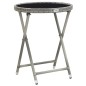 vidaXL Set Bistrot Giardino 3 pz Polyrattan e Vetro Temperato Grigio vidaXL Set Bistrot Giardino 3 pz Polyrattan e Vetro Temperato Grigio