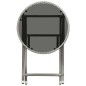 vidaXL Set Bistrot Giardino 3 pz Polyrattan e Vetro Temperato Grigio vidaXL Set Bistrot Giardino 3 pz Polyrattan e Vetro Temperato Grigio