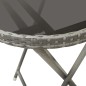 vidaXL Set Bistrot Giardino 3 pz Polyrattan e Vetro Temperato Grigio vidaXL Set Bistrot Giardino 3 pz Polyrattan e Vetro Temperato Grigio