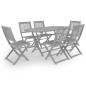 vidaXL Set da Pranzo per Giardino 7 pz Legno Massello di Acacia Grigio vidaXL Set da Pranzo per Giardino 7 pz Legno Massello di Acacia Grigio