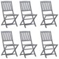 vidaXL Set da Pranzo per Giardino 7 pz Legno Massello di Acacia Grigio vidaXL Set da Pranzo per Giardino 7 pz Legno Massello di Acacia Grigio