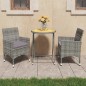 vidaXL Set Bistrot da Giardino 3pz Polyrattan e Legno d'Acacia Grigio vidaXL Set Bistrot da Giardino 3pz Polyrattan e Legno d'Acacia Grigio