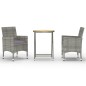 vidaXL Set Bistrot da Giardino 3pz Polyrattan e Legno d'Acacia Grigio vidaXL Set Bistrot da Giardino 3pz Polyrattan e Legno d'Acacia Grigio