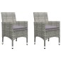 vidaXL Set Bistrot da Giardino 3pz Polyrattan e Legno d'Acacia Grigio vidaXL Set Bistrot da Giardino 3pz Polyrattan e Legno d'Acacia Grigio