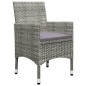 vidaXL Set Bistrot da Giardino 3pz Polyrattan e Legno d'Acacia Grigio vidaXL Set Bistrot da Giardino 3pz Polyrattan e Legno d'Acacia Grigio